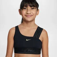 Nike Pro Swoosh Girls' Asymmetrical Sports Bra цвет черный