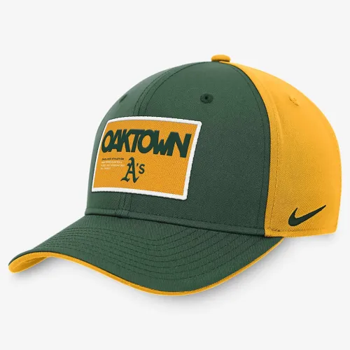 Oakland Athletics Classic99 Color Block мужские Nike MLB Adjustable Hat цвет зеленый