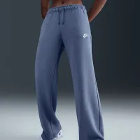 Nike Sportswear Club Fleece женская Mid-Rise Wide-Leg Sweatpants синий