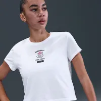Nike Club жіноча Cropped футболка колір білий
