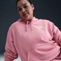 Nike Sportswear Club Fleece женская Pullover Толстовка с капюшоном (большие размеры) Pink