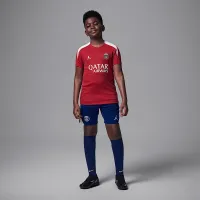 Nike Paris Saint-Germain Strike Fourth Big дитячі Jordan Dri-FIT Soccer Knit Short-Sleeve Top колір червоний