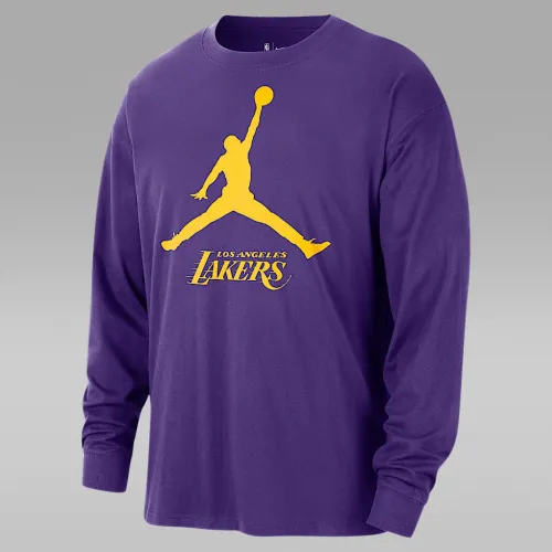 Nike Los Angeles Lakers Essential мужские Jordan NBA Long-Sleeve футболка цвет фиолетовый