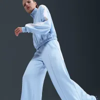 Nike Sportswear женская Mid-Rise Wide-Leg спортивные штаны синий