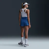 NikeCourt Phoenix Fleece женская С высокой Талией Loose шорты синий
