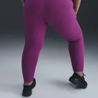 Nike One женская С высокой Талией 7/8 лосины с карманами(большие размеры) цвет фиолетовый