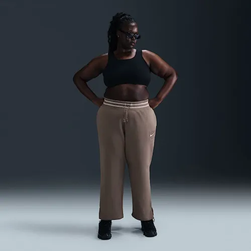 Nike Sportswear Phoenix Fleece женская С высокой Талией Wide-Leg Graphic Pants (большие размеры) цвет коричневый