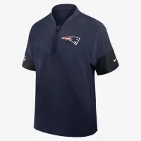 New England Patriots Sideline Coach чоловічі Nike NFL 1/2-Zip Short-Sleeve Hooded Куртка блакитний