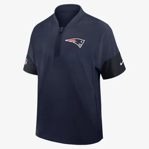 New England Patriots Sideline Coach чоловічі Nike NFL 1/2-Zip Short-Sleeve Hooded Куртка блакитний