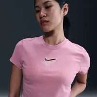 Nike Sportswear Chill Knit жіноча Slim Cropped футболка Pink