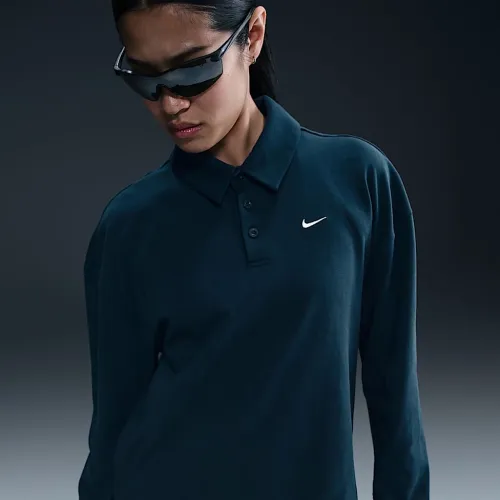 Nike Sportswear Essential жіноча оверсайз Long-Sleeve Polo блакитний