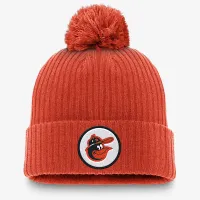 Baltimore Orioles Cooperstown Peak мужские Nike MLB Cuffed Pom Beanie Orange