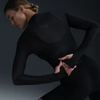 Nike Zenvy Sheer женская Dri-FIT Long-Sleeve Top цвет черный