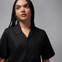 Nike Jordan жіноча Short-Sleeve Woven Top колір чорний