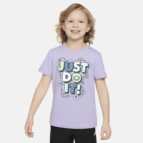 Nike Little дитячі Bubble 'Just Do It' футболка колір фіолетовий