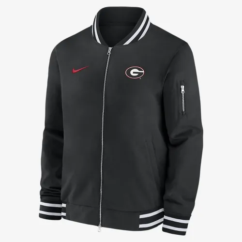 Georgia Bulldogs Sideline чоловічі Nike College Full-Zip Bomber Куртка колір чорний
