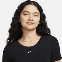 Nike Sportswear Chill Knit жіноча Tight Scoop-Back Short-Sleeve Mini-Rib Top колір чорний