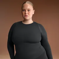 NikeSKIMS Airy жіноча Long-Sleeve Crew-Neck Top колір чорний