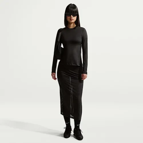 Nike Sportswear жіноча Slim Sheer Midi спідниця колір чорний