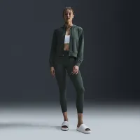 Nike Dri-FIT One жіноча Full-Zip French Terry Толстовка з капюшоном колір зелений