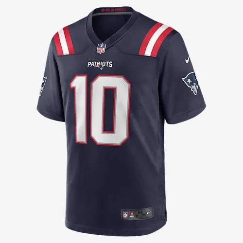 Drake Maye New England Patriots мужские Nike NFL Game Jersey синий