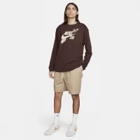 Nike SB Long-Sleeve Skate футболка колір коричневий
