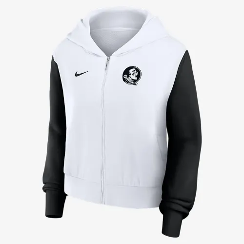 Florida State Athletic Prep Colorblocked Script Women’s Nike College Full-Zip Толстовка с капюшоном цвет белый