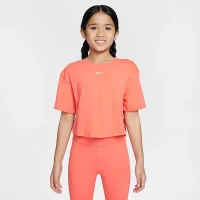Nike One Relaxed Big детские (Girls') Dri-FIT Short-Sleeve Top Orange