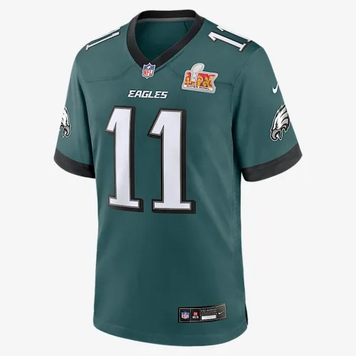 A.J. цвет коричневый Philadelphia Eagles Super Bowl LIX мужские Nike NFL Game Jersey цвет зеленый