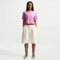 Nike Sportswear женская Loose Short-Sleeve Cropped футболка цвет фиолетовый