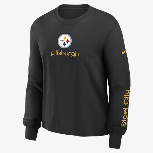 Pittsburgh Steelers Boxy жіноча Nike NFL Long-Sleeve футболка колір чорний
