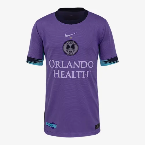 Orlando Pride 2025 Stadium Away Big дитячі Nike Dri-FIT NWSL Replica Jersey колір фіолетовий