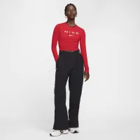 Nike Sportswear Chill Knit женская Slim Long-Sleeve Cropped Graphic Tee цвет красный