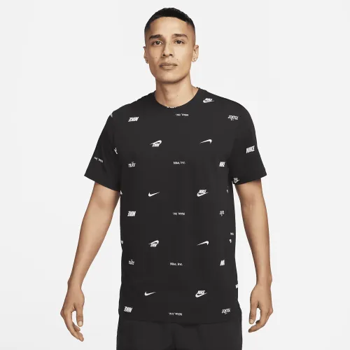 Nike Club мужские Allover Print футболка цвет черный