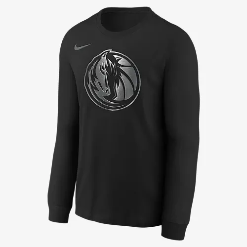 Dallas Mavericks Courtside Big детские Nike NBA Boxy Long-Sleeve футболка цвет черный