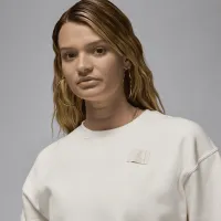 Nike Jordan Flight Fleece жіноча Crew-Neck світшот колір білий