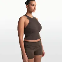 NikeSKIMS Ribbed Seamless женская Racerneck Tank Top цвет коричневый