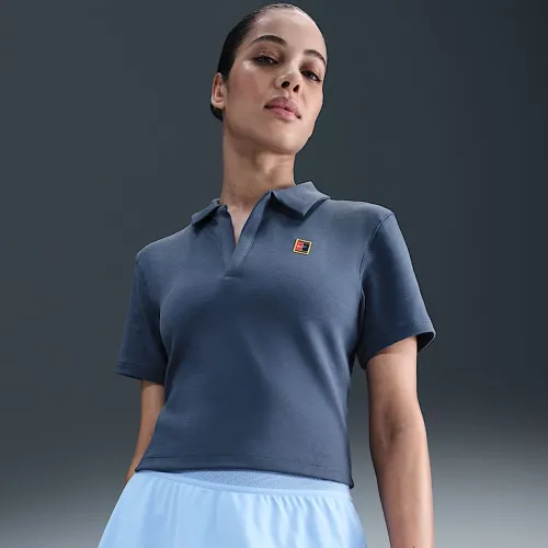 NikeCourt Heritage женская Short-Sleeve Cropped Tennis Polo синий