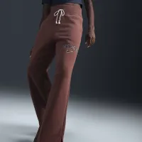 Nike Sportswear Phoenix Fleece женская С высокой Талией Wide-Leg Logo Pants цвет коричневый