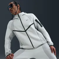 Nike Tech мужские Color-Block Full-Zip Fleece Windrunner Куртка цвет серый