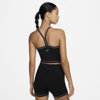 Nike One Fitted жіноча Dri-FIT Cropped Tank Top колір чорний