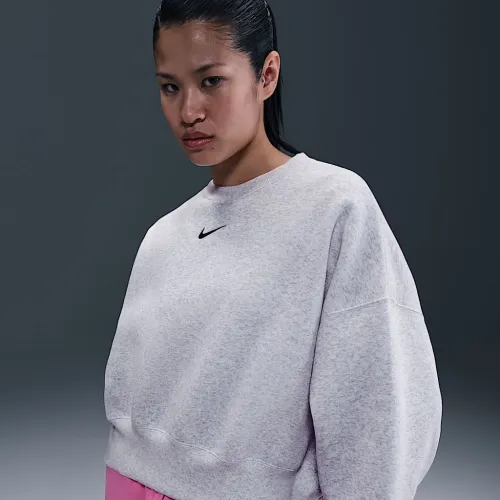 Nike Sportswear Phoenix Fleece жіноча Over-оверсайз Crew-Neck світшот колір коричневий
