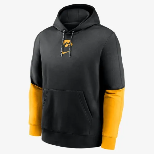 Iowa Hawkeyes Sideline Team Issue Club чоловічі Nike College Pullover Толстовка з капюшоном колір чорний
