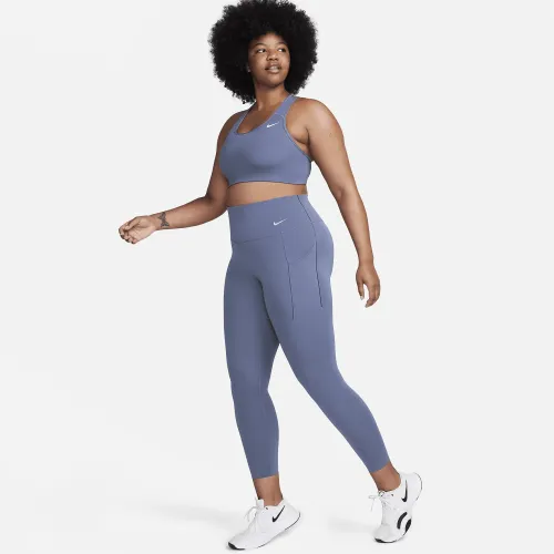 Nike Universa жіноча Medium-Support З високою талією 7/8 лосіни з кишенямиблакитний