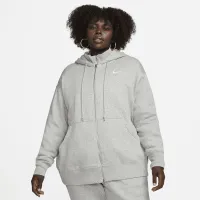 Nike Sportswear Phoenix Fleece жіноча оверсайз Full-Zip Толстовка з капюшоном (великі розміри) колір сірий