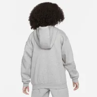 Nike Sportswear Club Fleece Big детские оверсайз Full-Zip Толстовка с капюшоном цвет серый