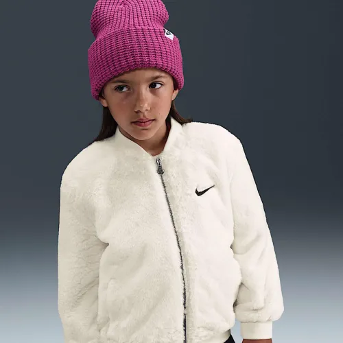 Nike Little детские Faux Fur Bomber Куртка цвет белый