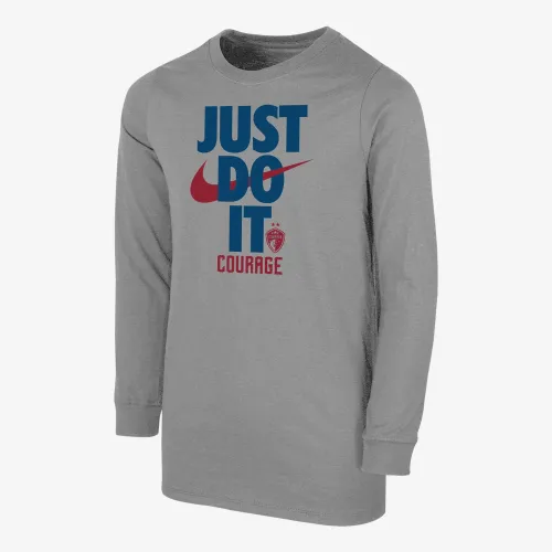 North Carolina Courage Big дитячі (для хлопчиків) Nike Soccer Long-Sleeve футболка колір сірий