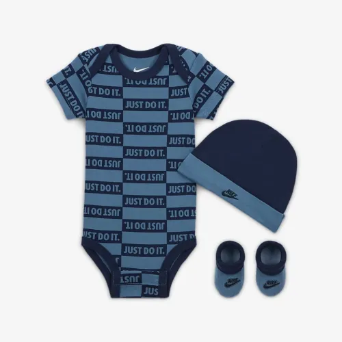Nike Baby (0-9M) Textuцвет красный Club 3-Piece Bodysuit набор синий