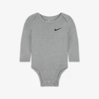 Nike Essentials Baby (0-9M) 3 пары Long Sleeve Bodysuits цвет серый